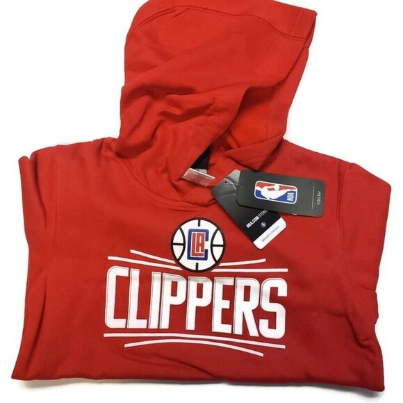 NBA Los Angeles Clippers Boys Size M (8/10) Youth Flux Pullover Hoodie Red - Picture 3 of 5